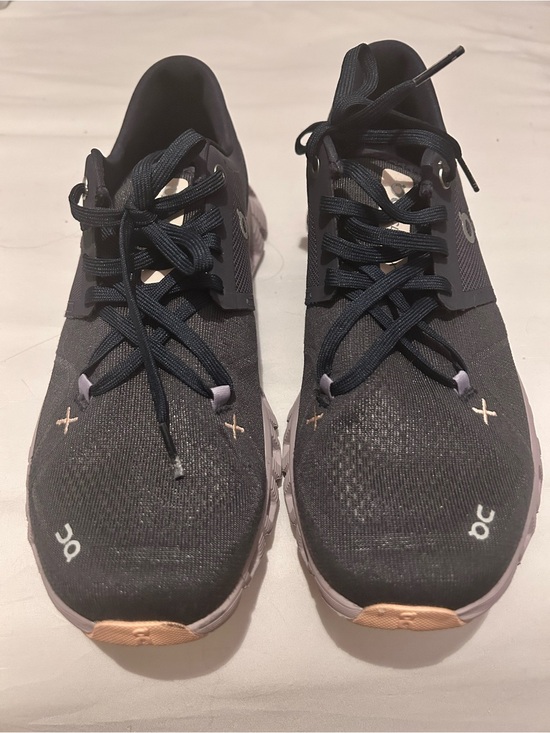 On Running Shoes - On Running Black Running Shoes with Light Pink Midsole